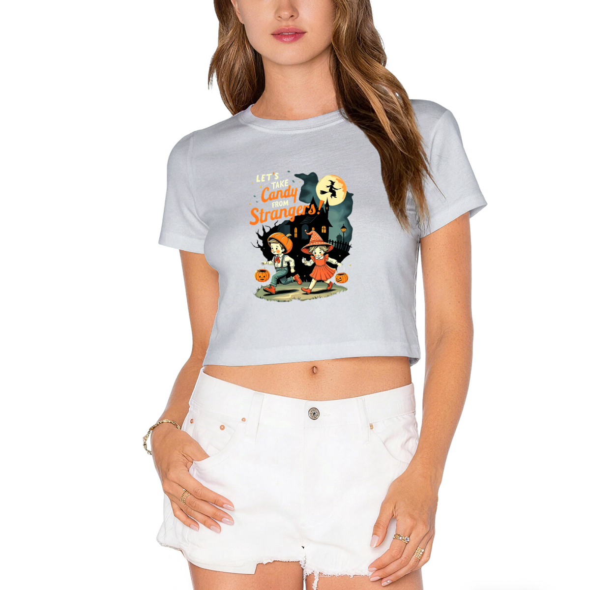 Let's Take Candy From Strangers Retro Halloween Cropped product image 13