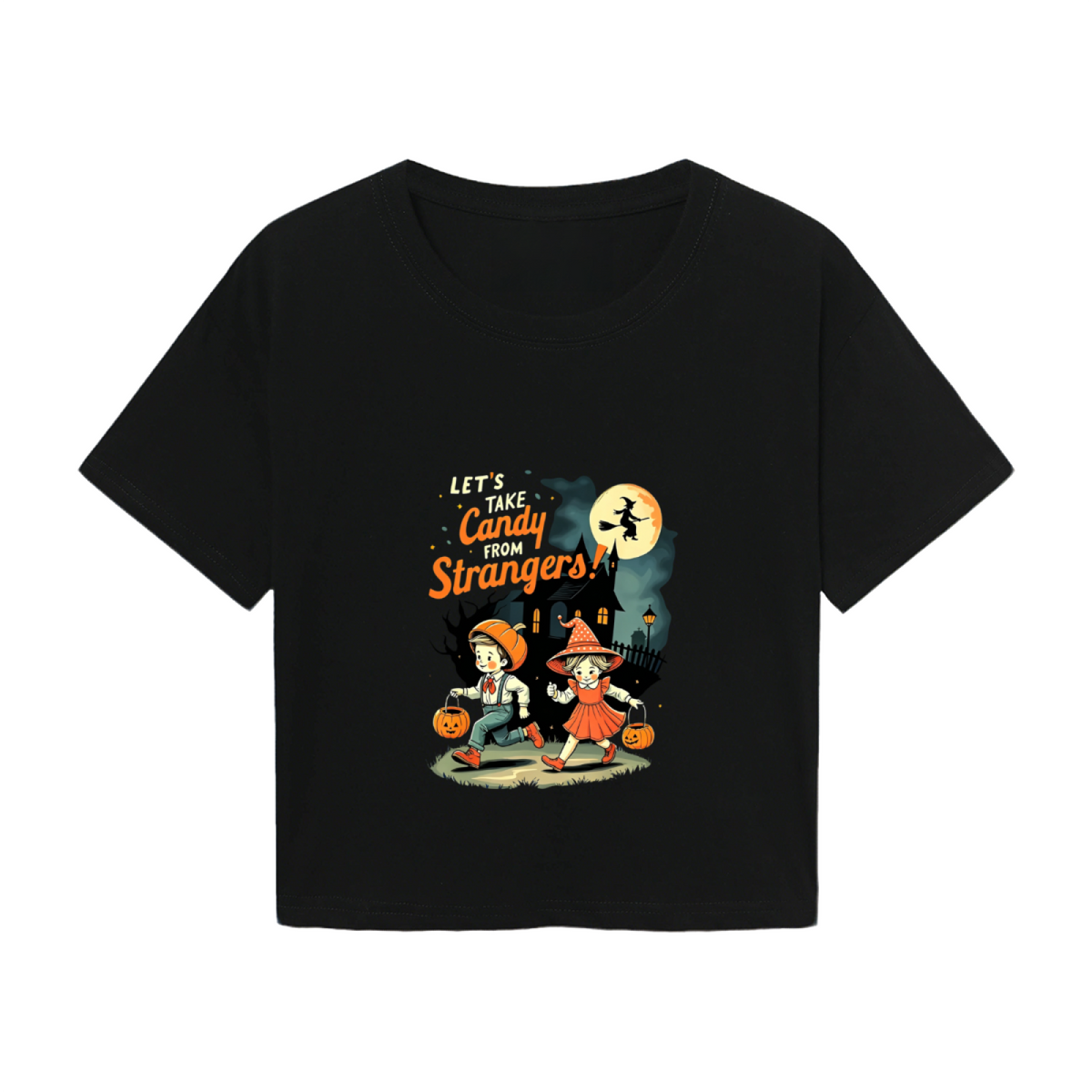 Let's Take Candy From Strangers Retro Halloween Cropped product image 2