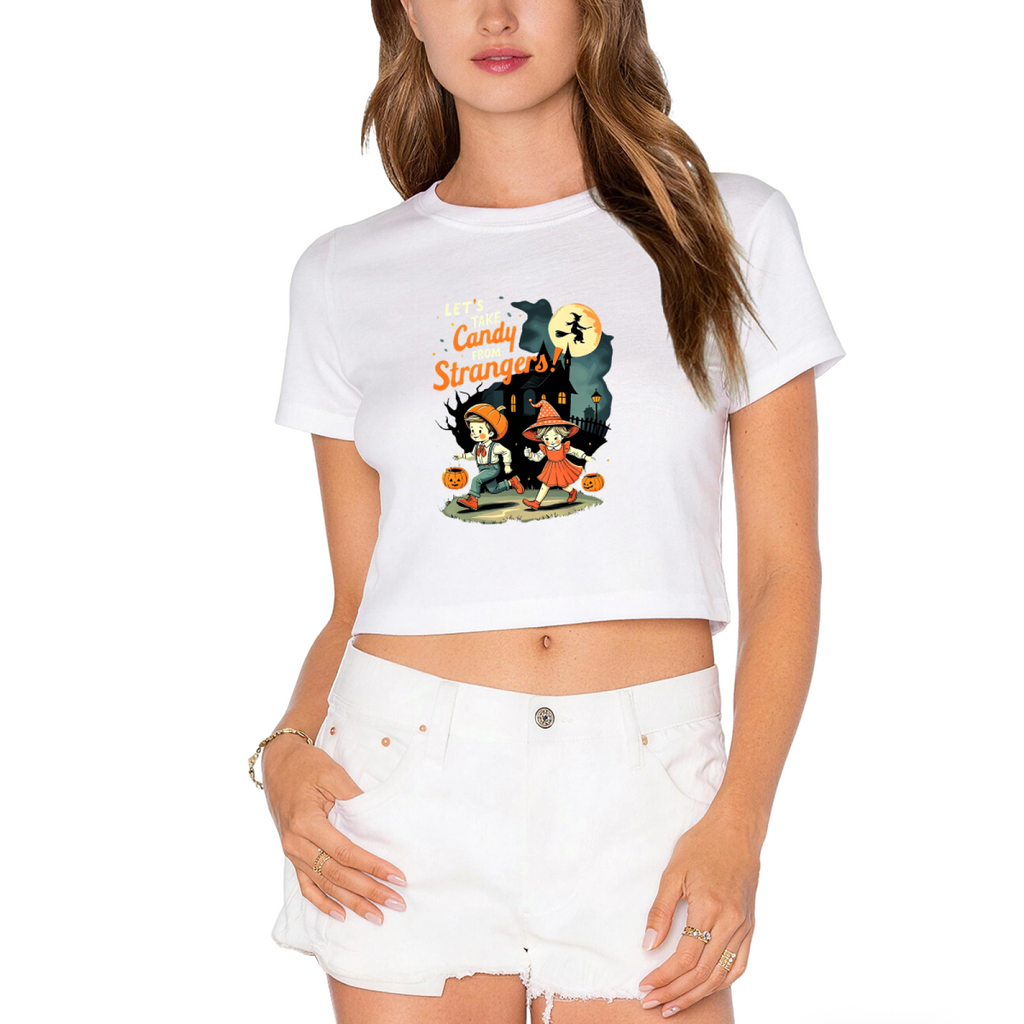 Let's Take Candy From Strangers Retro Halloween Cropped product image 9