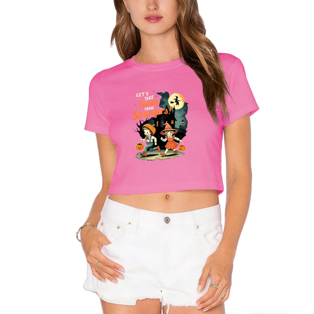 Let's Take Candy From Strangers Retro Halloween Cropped product image 11