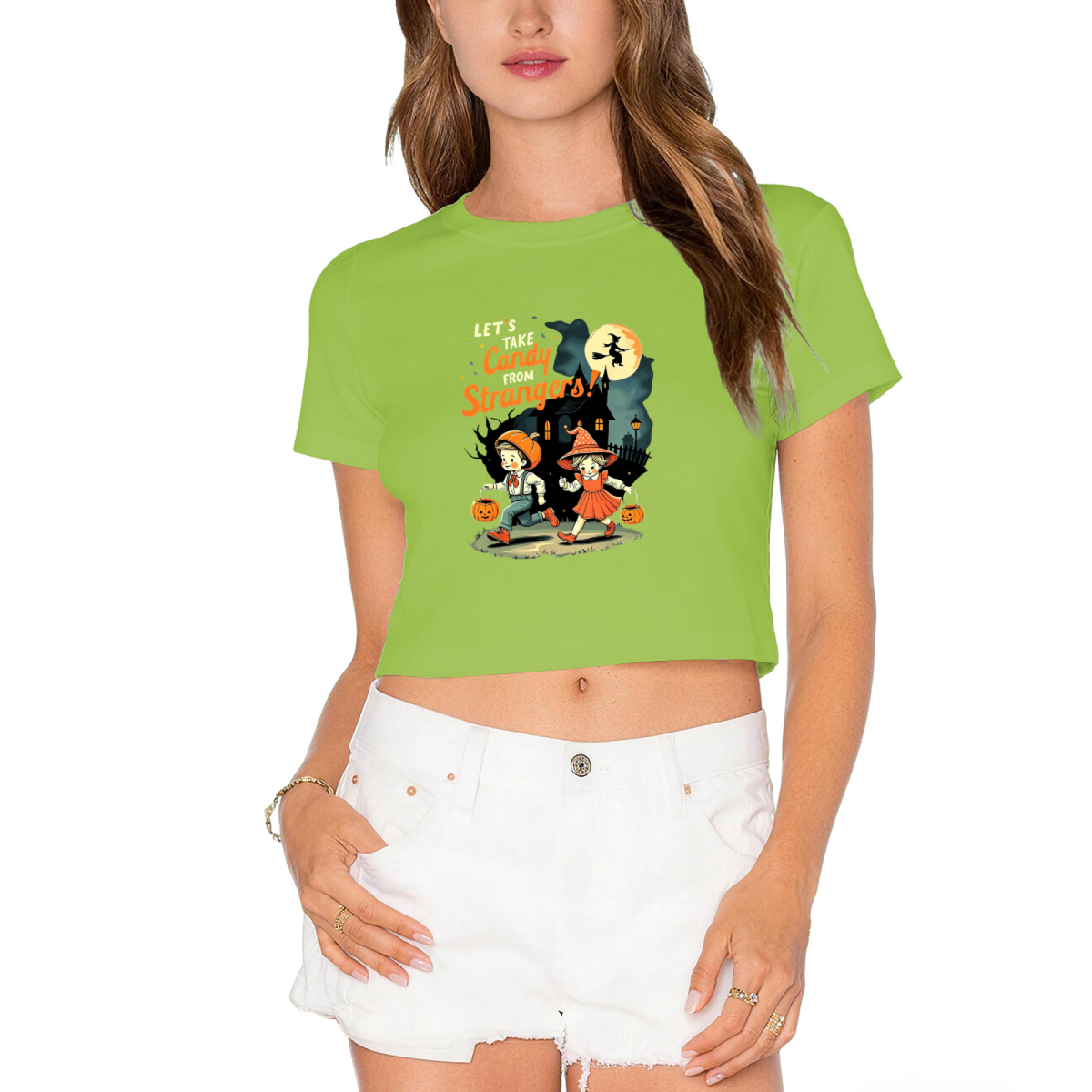 Let's Take Candy From Strangers Retro Halloween Cropped product image 12