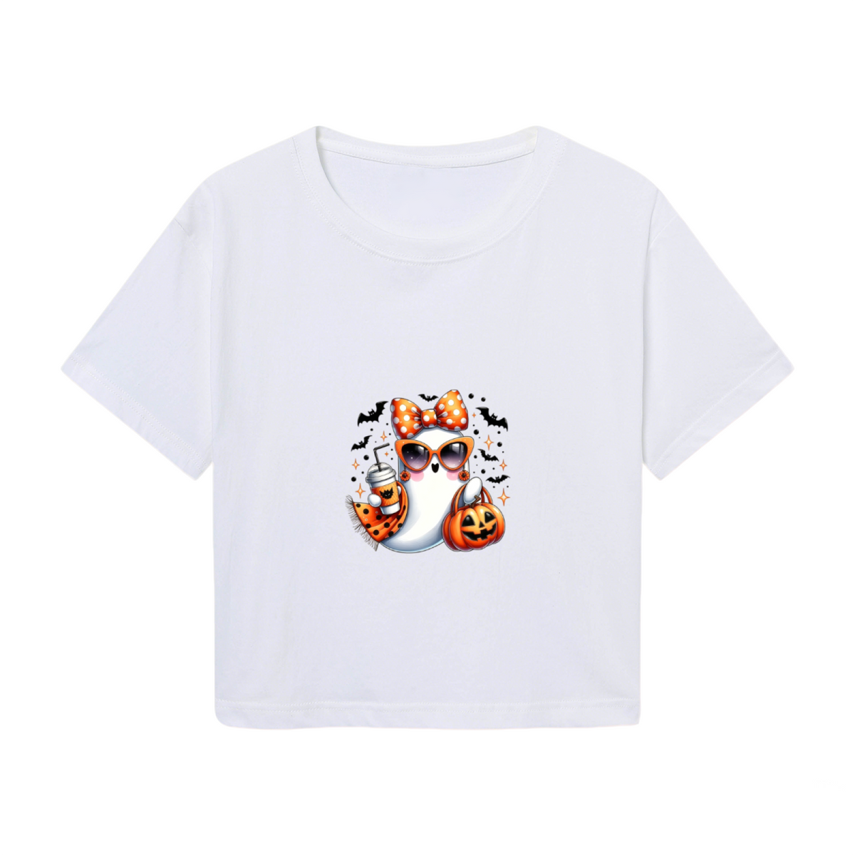 Trendy Sunglass Ghost Trick Or Treat Halloween Crop Top product image 2