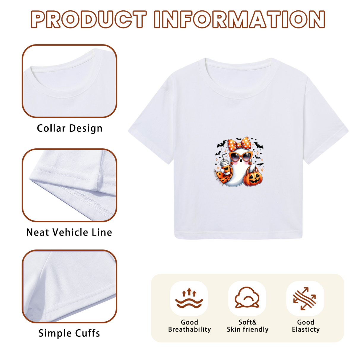 Trendy Sunglass Ghost Trick Or Treat Halloween Crop Top product image 6