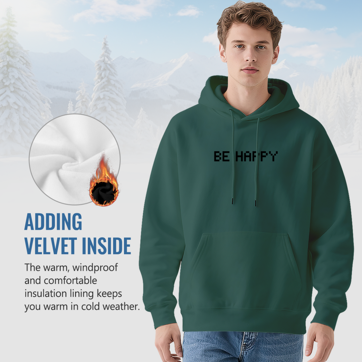 Trendy Hooded Sweatshirt - Be Happy product image 7