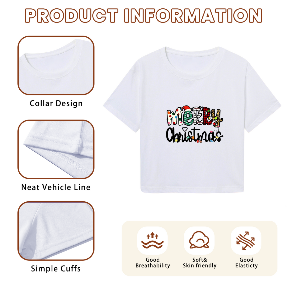 Colorful Leopard Merry Christmas Fun Holiday Crop Top product image 6