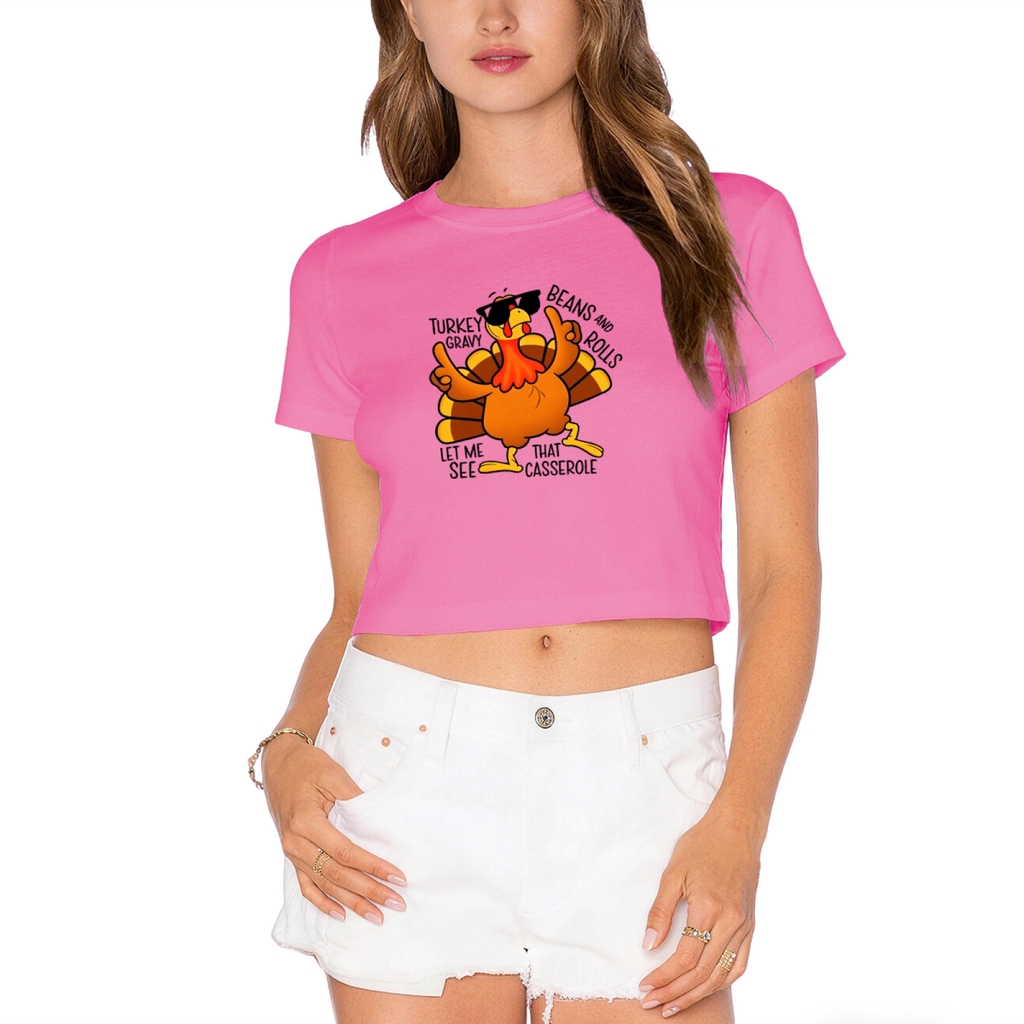 Cool Sunglasses Turkey Thanksgiving Vibes Crop Top product image 12