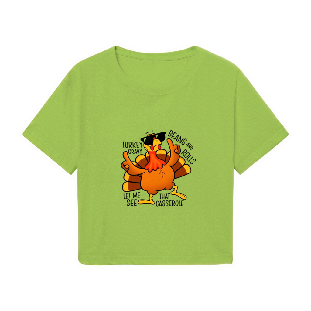 Cool Sunglasses Turkey Thanksgiving Vibes Crop Top product image 2