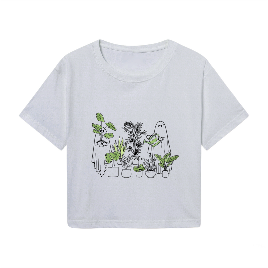 Plant Parent Ghost Gardener Halloween Crop Top product image 2