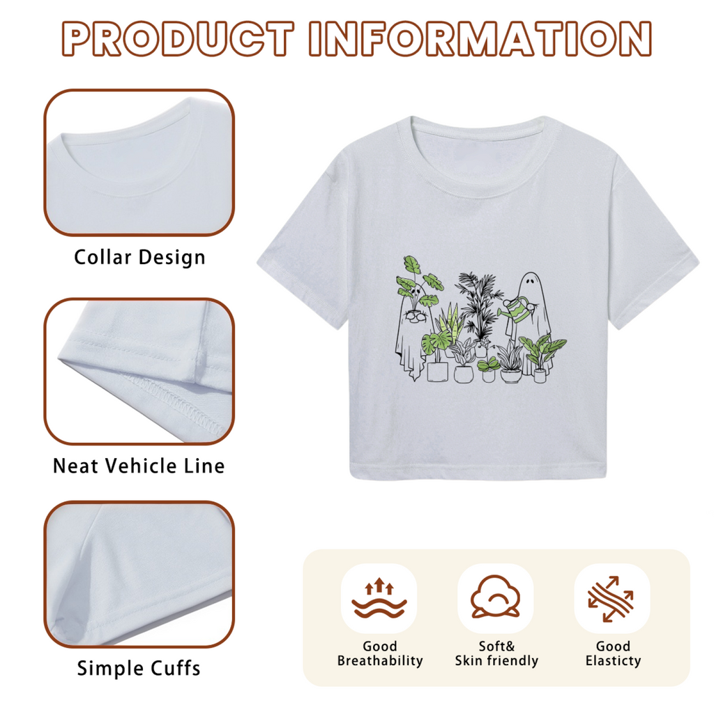 Plant Parent Ghost Gardener Halloween Crop Top product image 6
