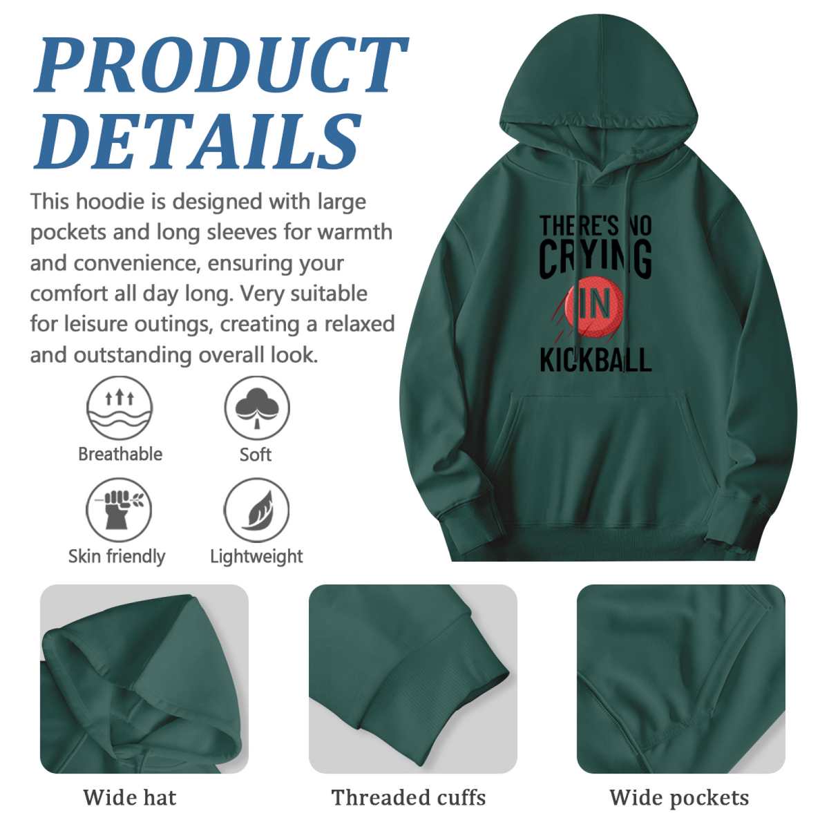 Stylish Pullover Hoodie - Design Reads There'S product image 6