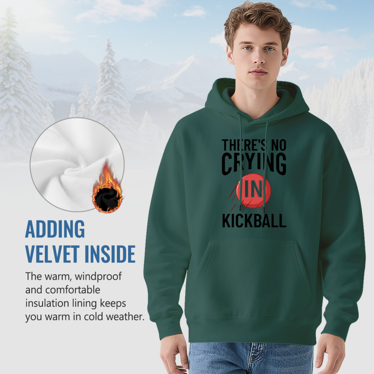 Stylish Pullover Hoodie - Design Reads There'S product image 7