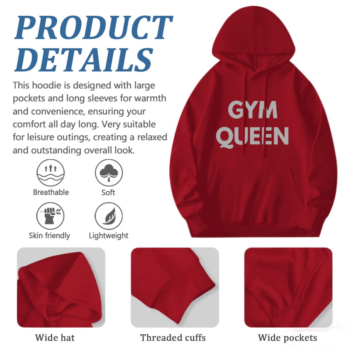Cool Graphic Hoodie - Gym Queen product image 6