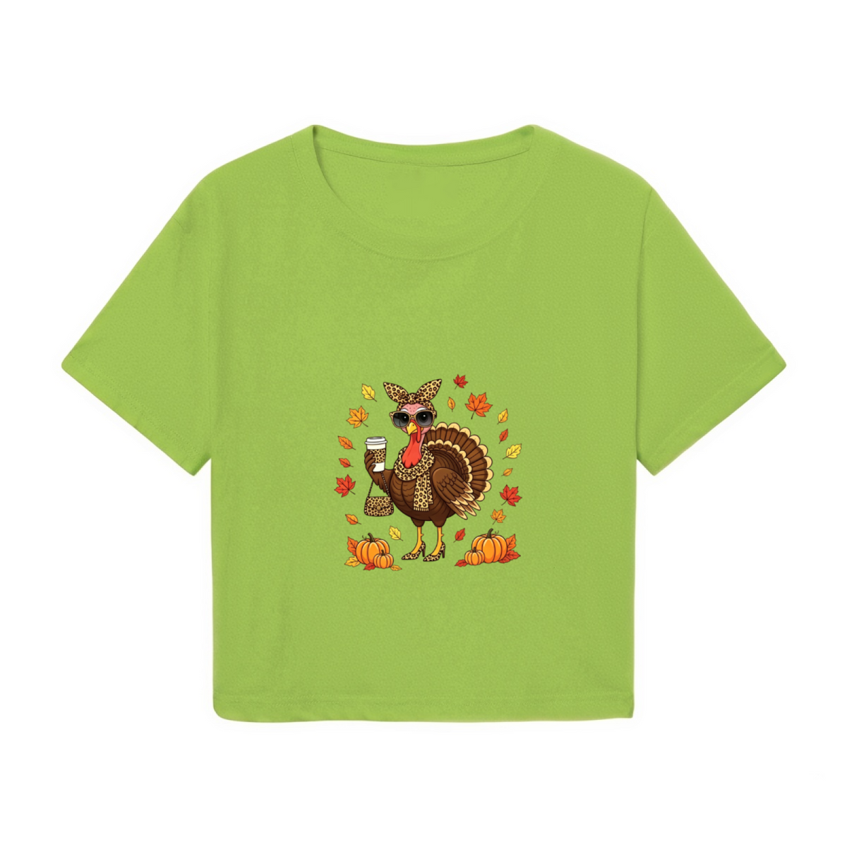 Cool Sunglasses Turkey Fall Thanksgiving Cropped Tee product image 2