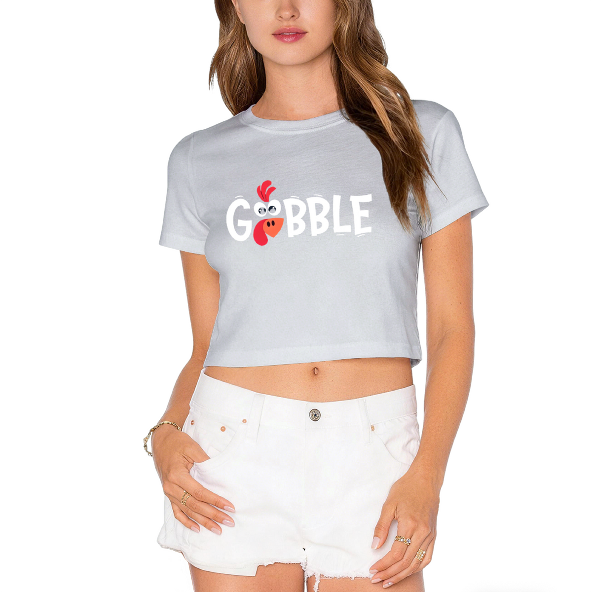Gobble Fun Thanksgiving Turkey Graphic Cropped Tee product image 13