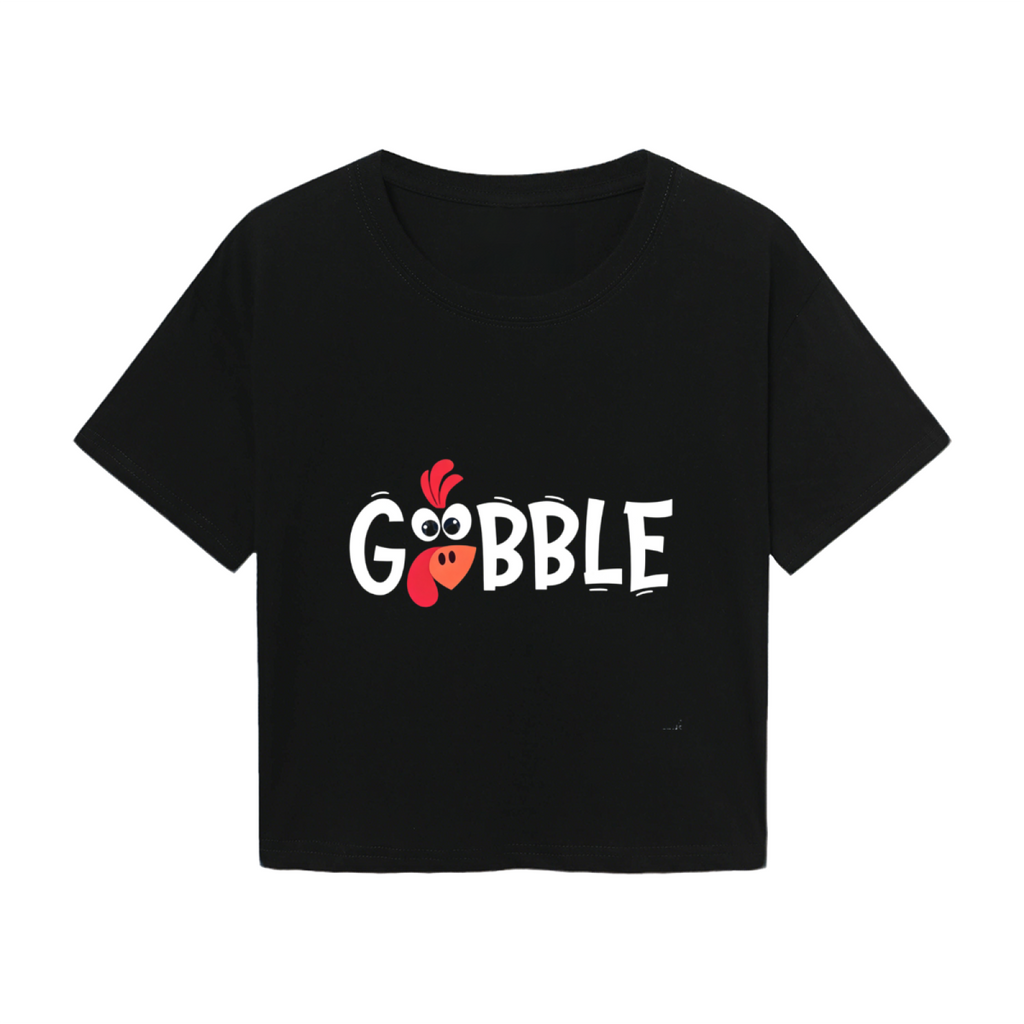 Gobble Fun Thanksgiving Turkey Graphic Cropped Tee product image 2