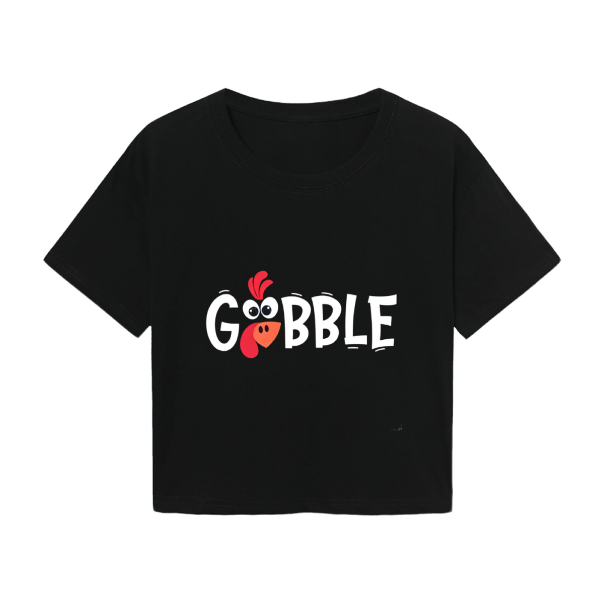 Gobble Fun Thanksgiving Turkey Graphic Cropped Tee product image 2