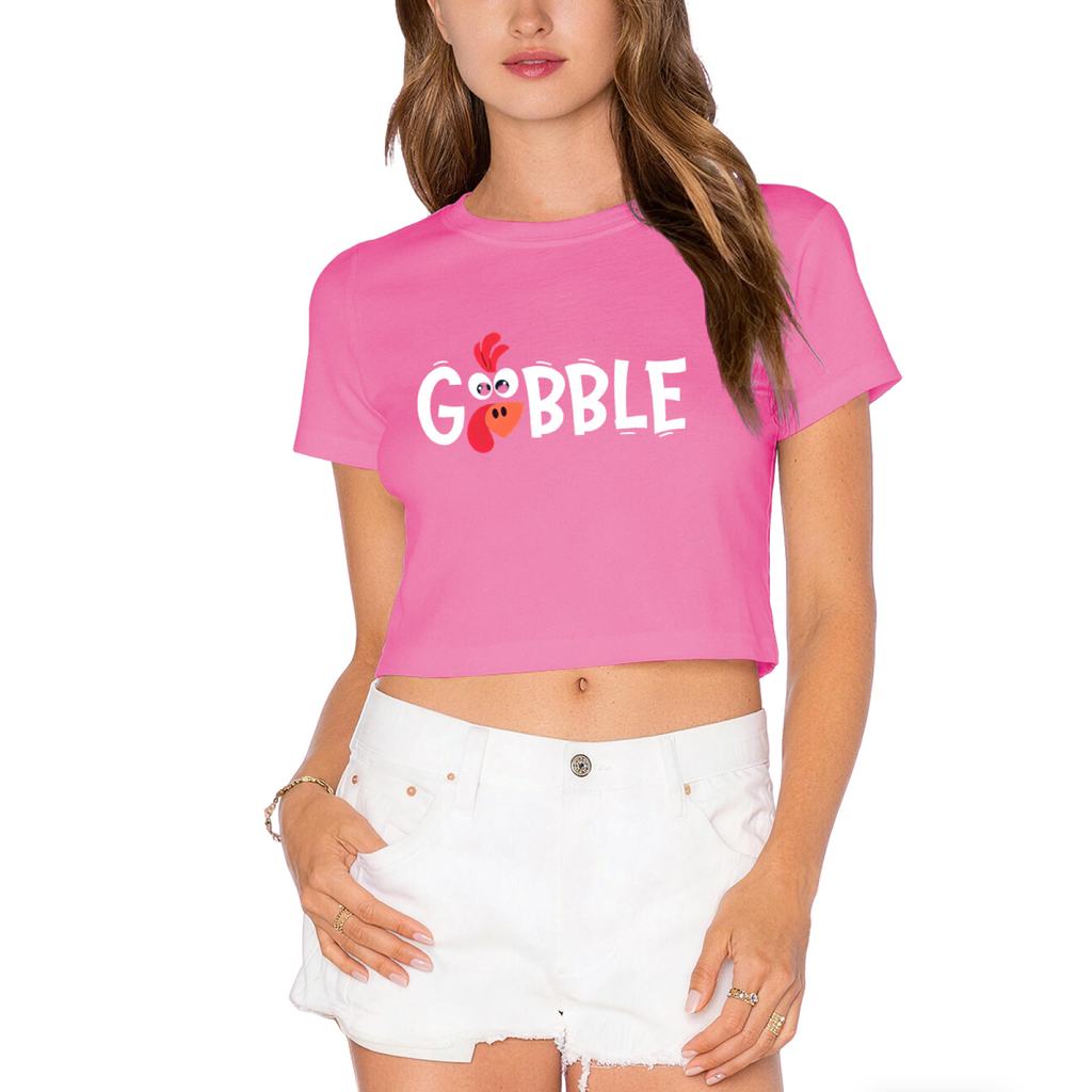 Gobble Fun Thanksgiving Turkey Graphic Cropped Tee product image 11