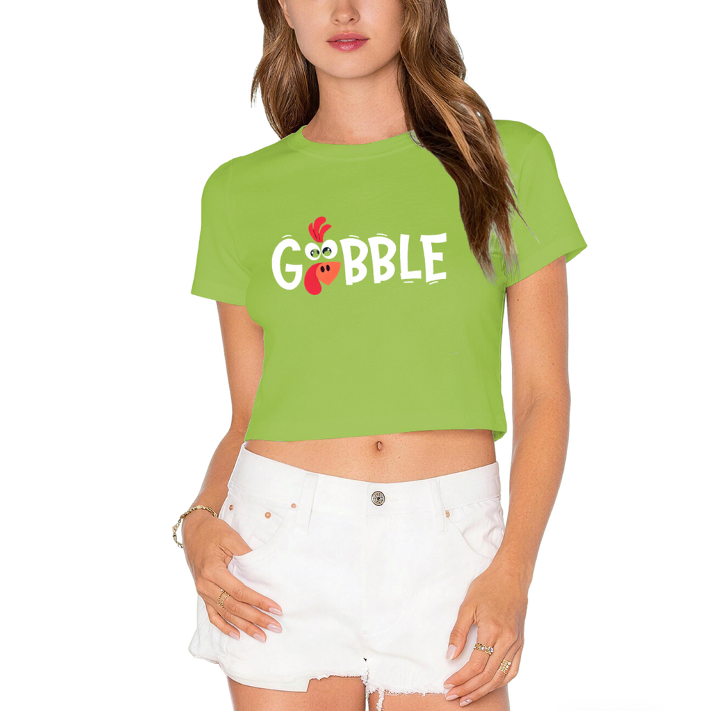 Gobble Fun Thanksgiving Turkey Graphic Cropped Tee product image 12