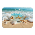 Beach Shell Starfish Ocean£üBeach Seashell Starfish Ocean Scenery Diatomite Mat, Coastal Style Absorbent Non?Slip Bathroom Floor Rug
