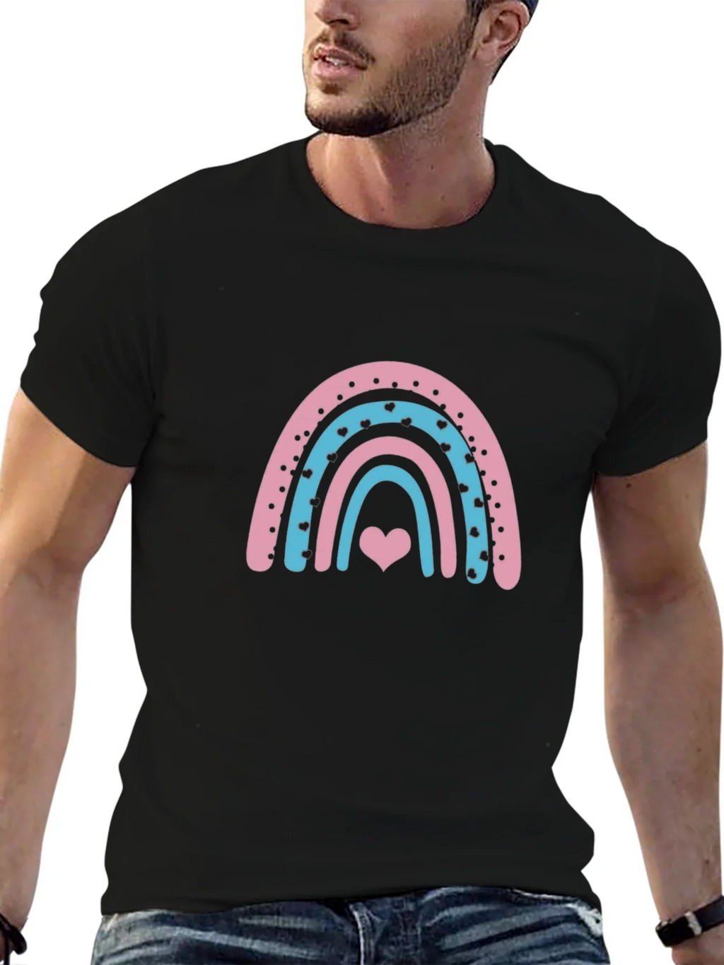Rainbow Heart Graphic Tee - Black product image 6