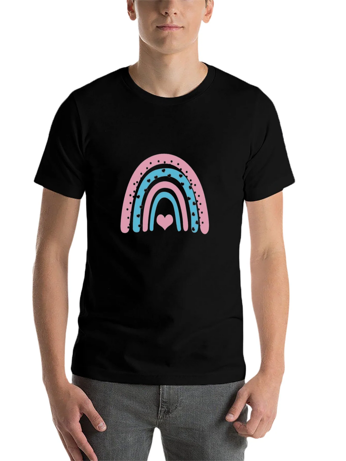 Rainbow Heart Graphic Tee - Black product image 4