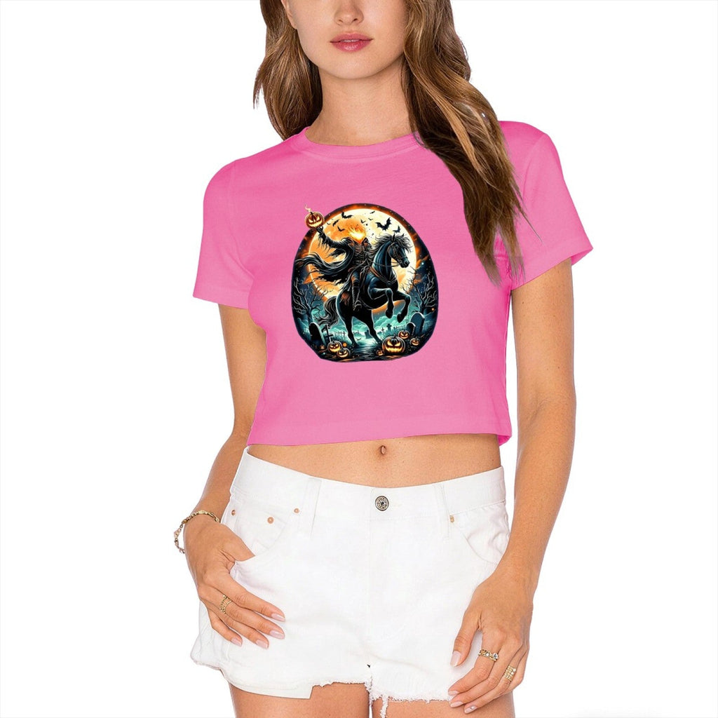 Spooky Headless Horseman Halloween Crop Top