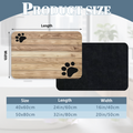 Wood Grain Paw Print Decor Diatomite Bathroom Floor Mat