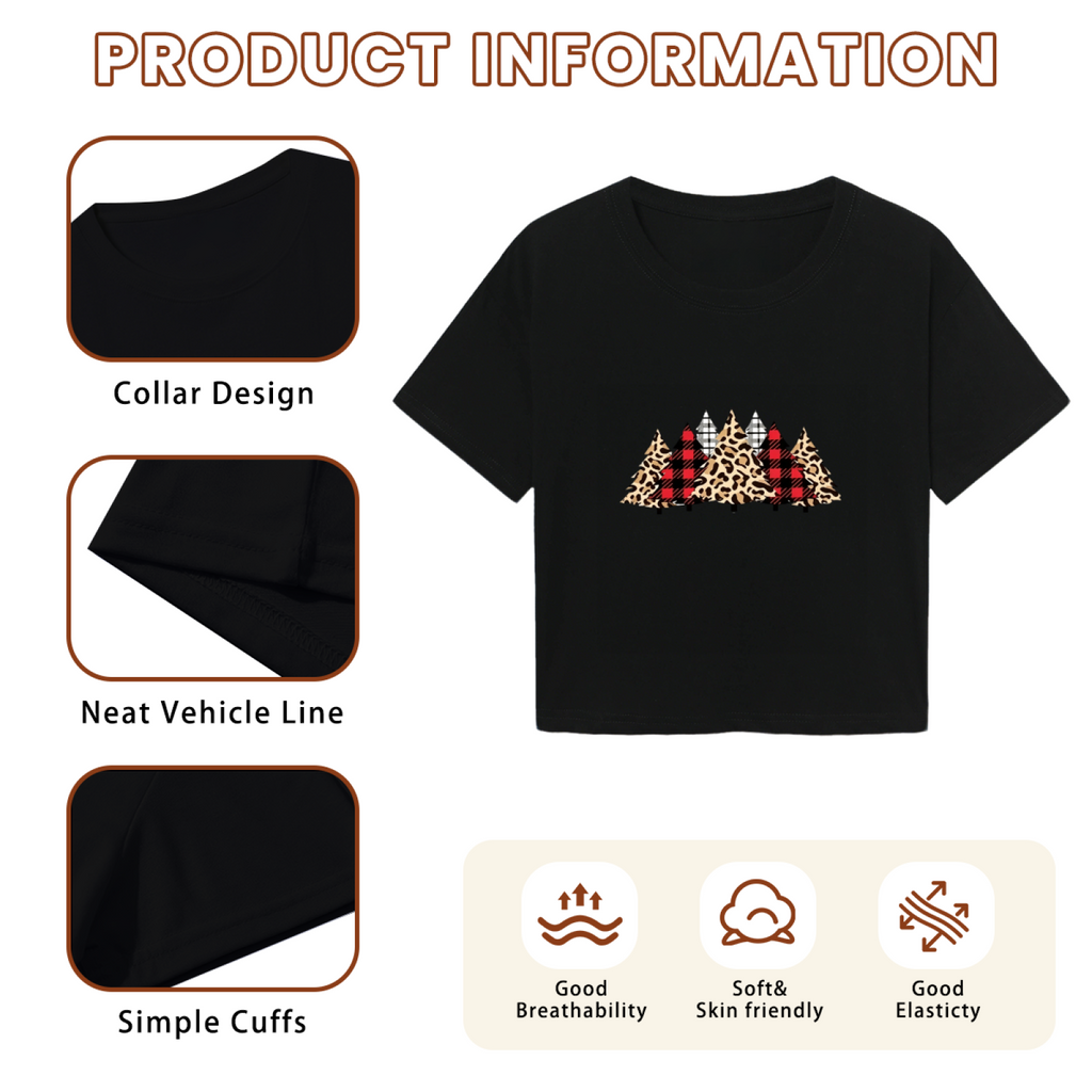 Leopard Buffalo Plaid Christmas Trees Trendy Holiday Crop product image 6