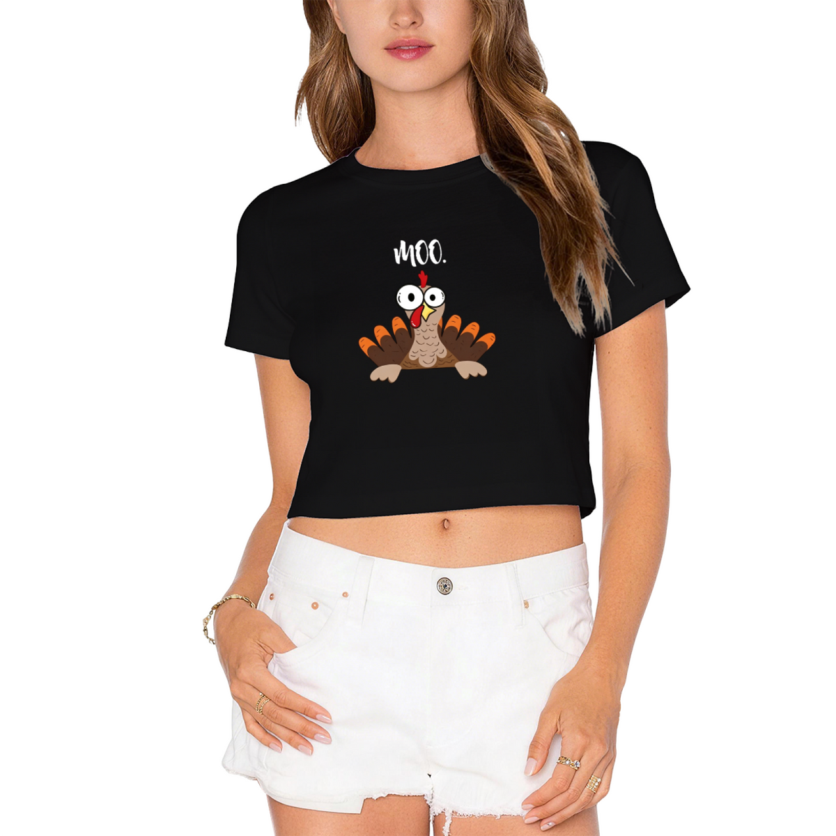 Funny Moo Confused Turkey Humor Thanksgiving Holiday Crop product image 9