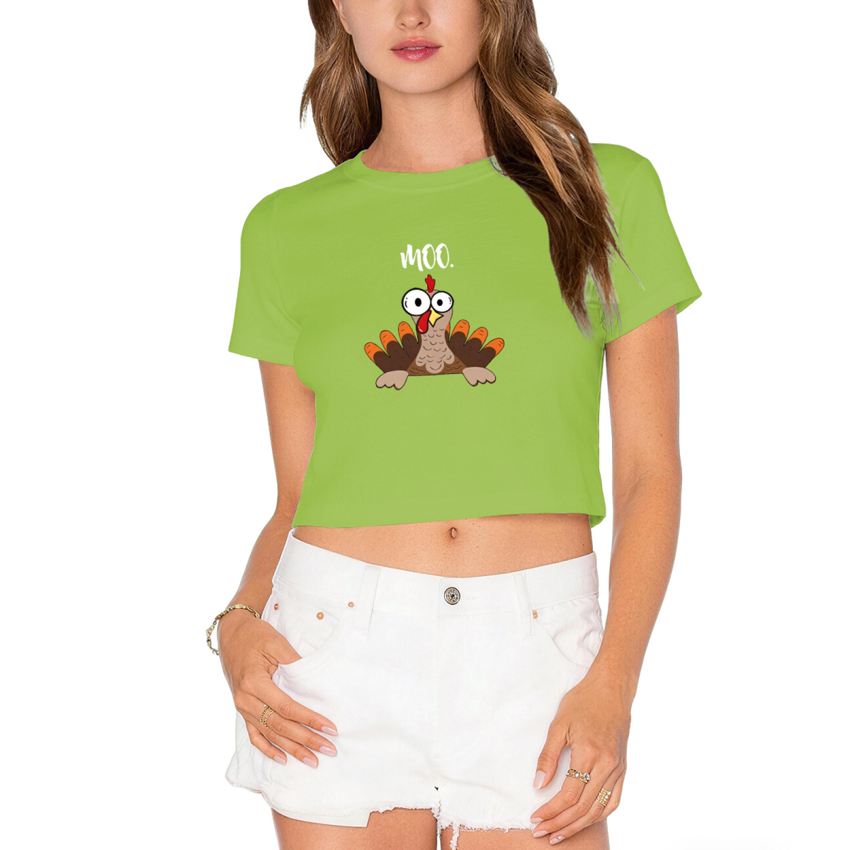 Funny Moo Confused Turkey Humor Thanksgiving Holiday Crop product image 1