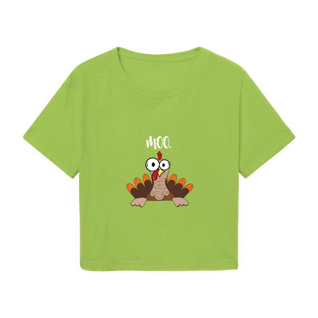 Funny Moo Confused Turkey Humor Thanksgiving Holiday Crop product image 2