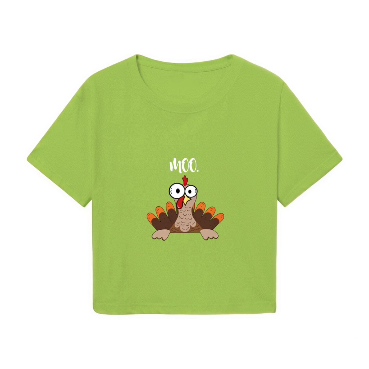 Funny Moo Confused Turkey Humor Thanksgiving Holiday Crop product image 2