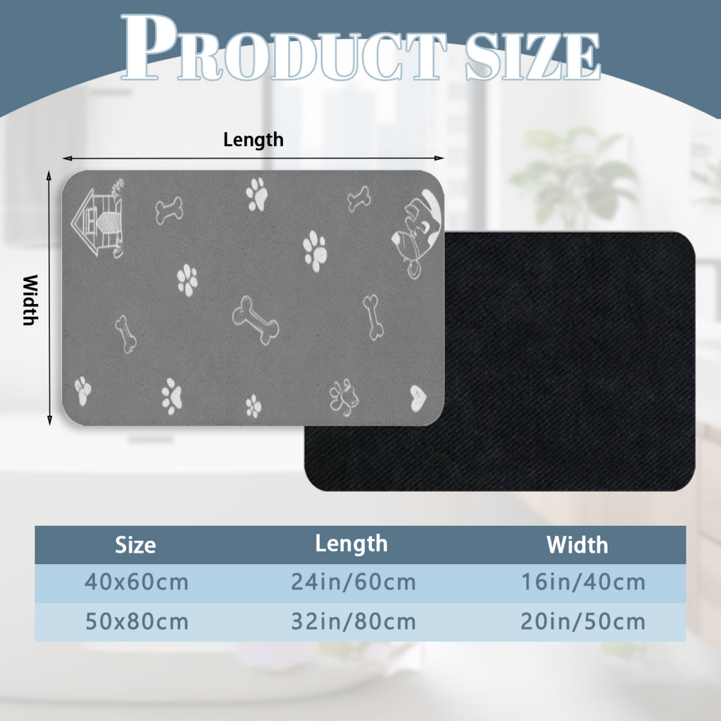 Dog Paw Bone Sketch£üCute Dog Paw & Bone Sketch Diatomite Mat, Pet Family Absorbent Non?Slip Entry Bathroom Floor Rug
