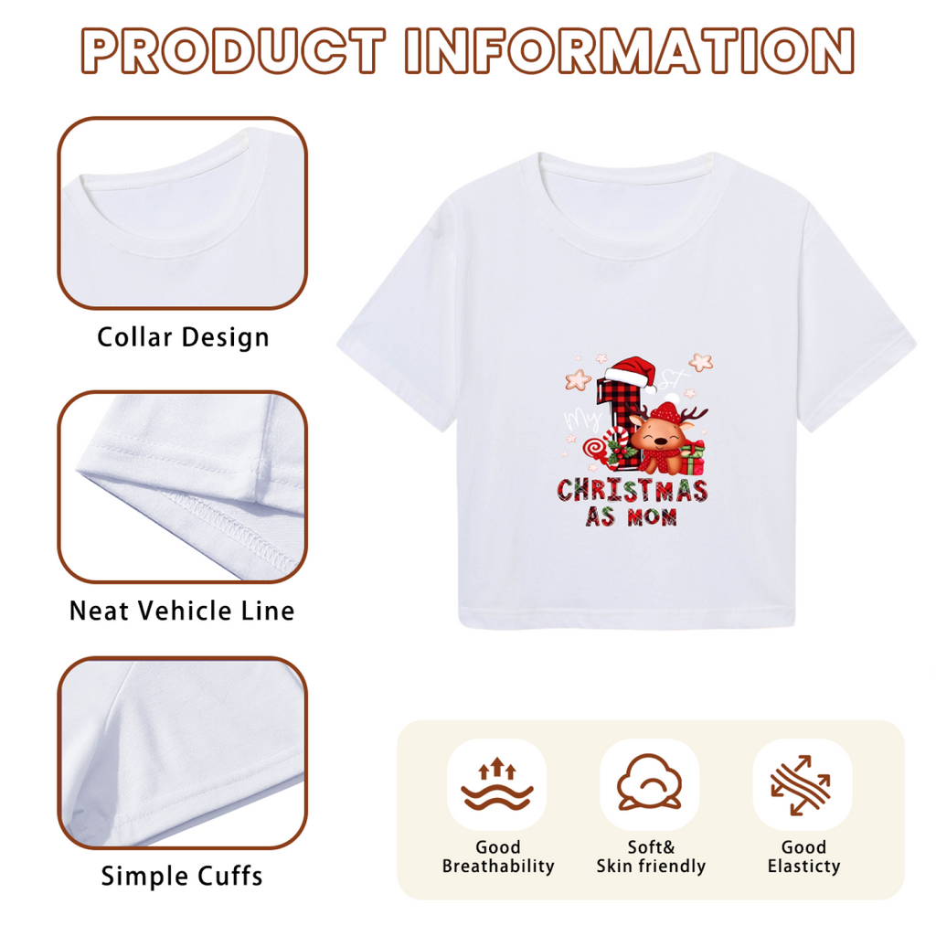 My First Christmas As Mom New Mommy Holiday Crop Top product image 6