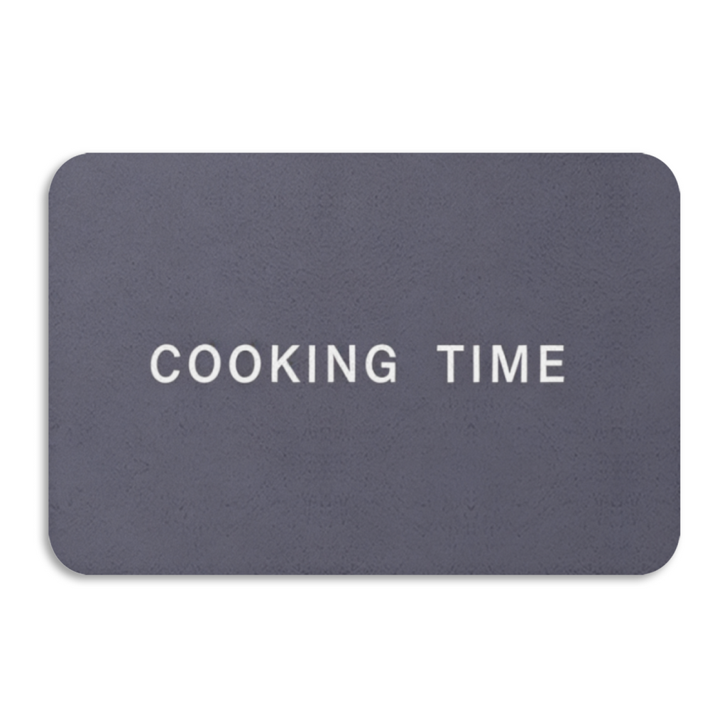 Cooking Time Text Print Diatomite Bath Mat