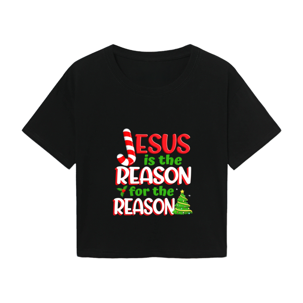 Jesus Is The Reason For Season Christmas Crop Top product image 2