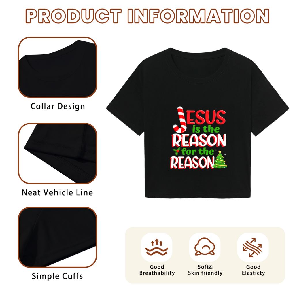 Jesus Is The Reason For Season Christmas Crop Top product image 6