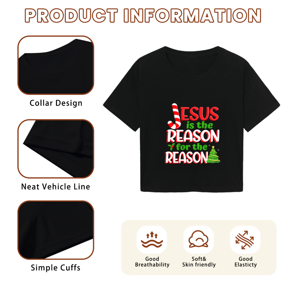 Jesus Is The Reason For Season Christmas Crop Top product image 6