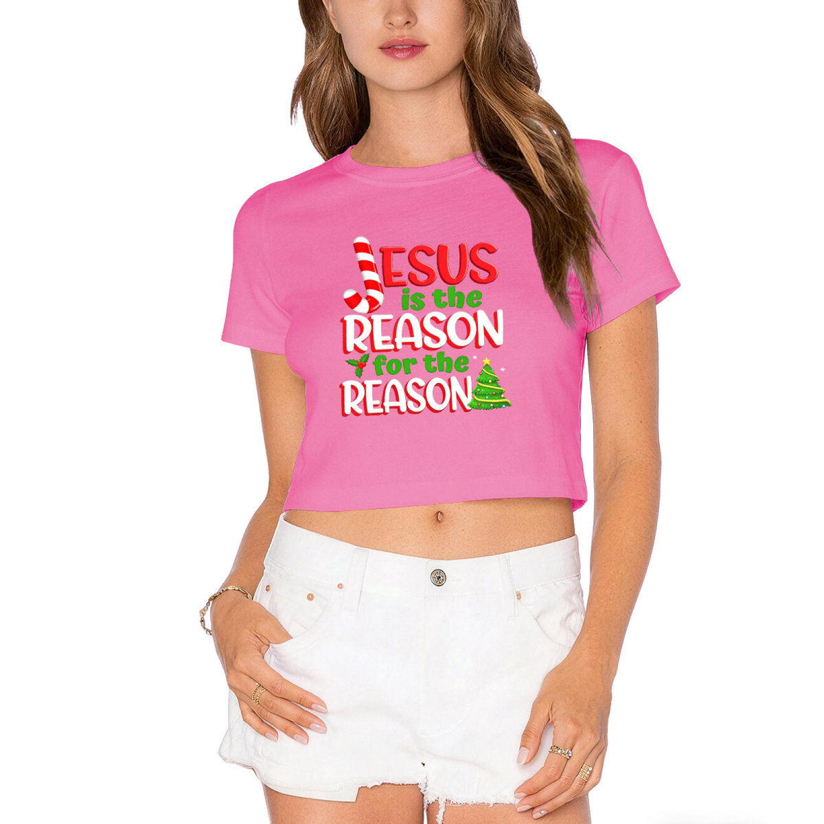 Jesus Is The Reason For Season Christmas Crop Top product image 11
