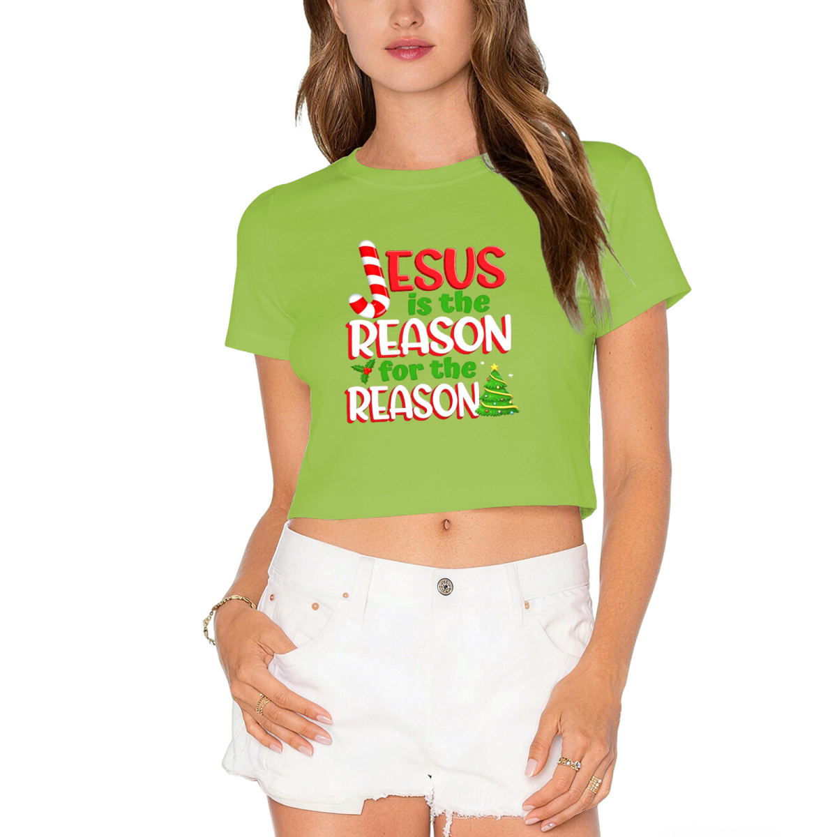 Jesus Is The Reason For Season Christmas Crop Top product image 12