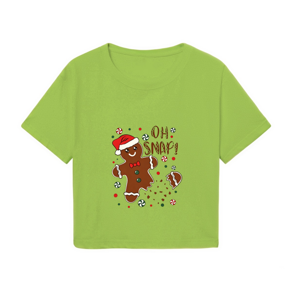 Oh Snap Gingerbread Man Fun Christmas Graphic Crop Top product image 2