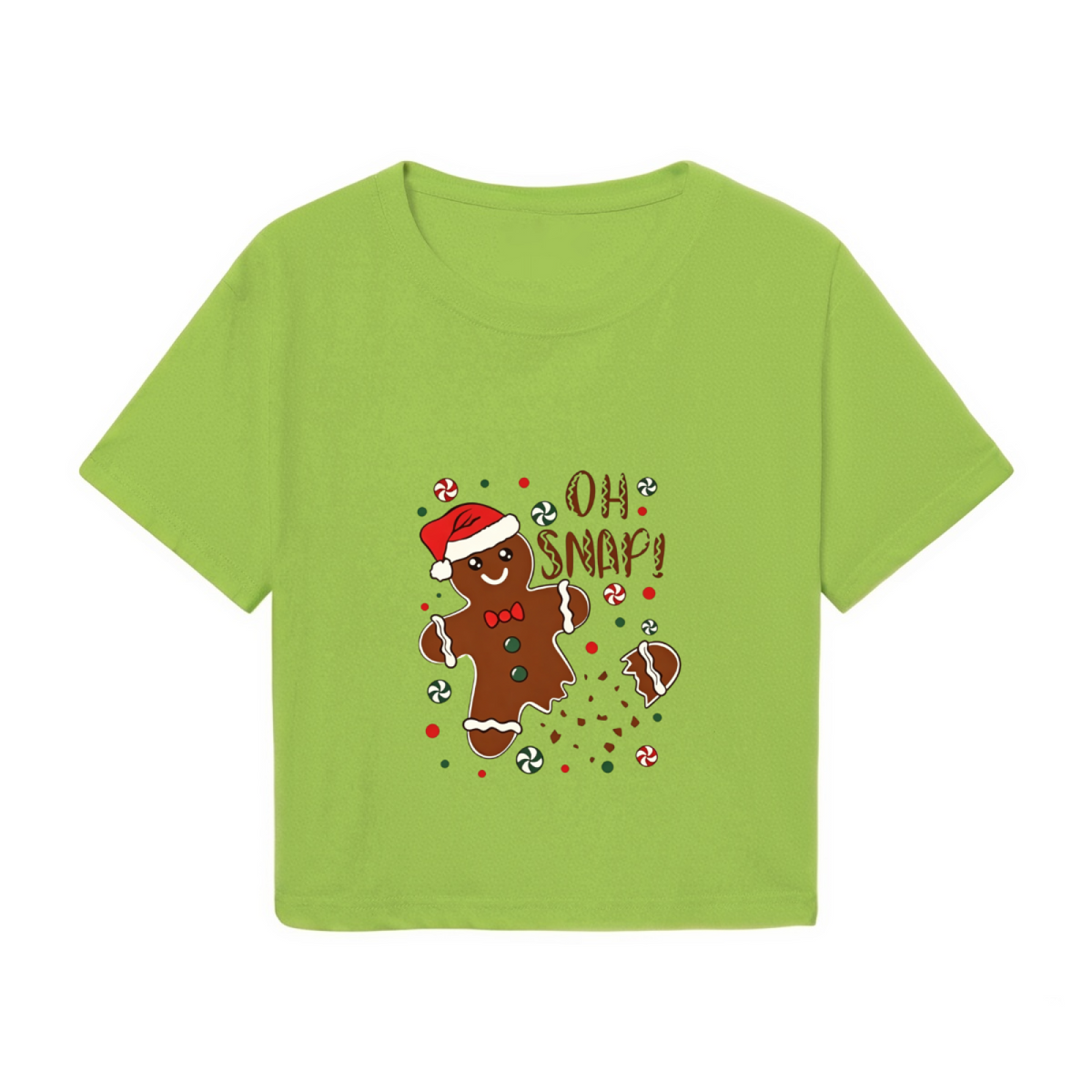 Oh Snap Gingerbread Man Fun Christmas Graphic Crop Top product image 2