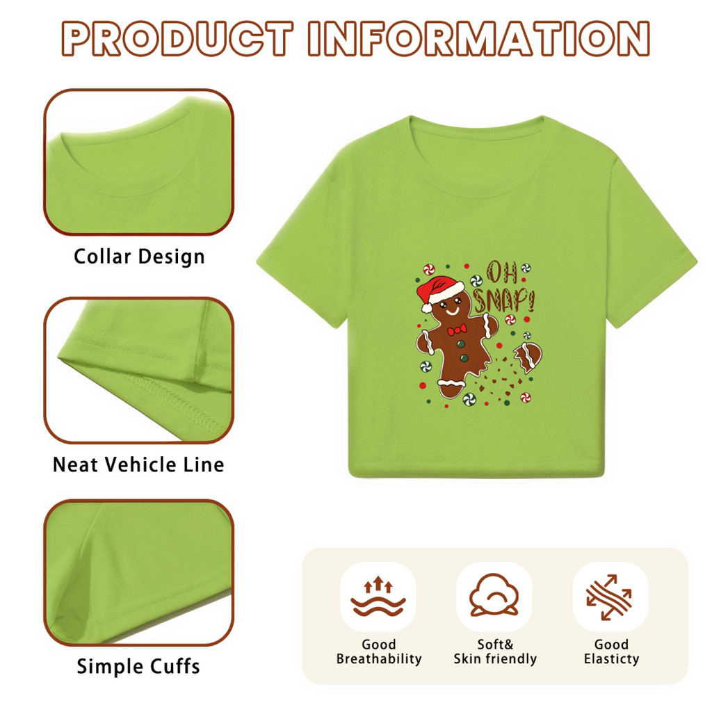Oh Snap Gingerbread Man Fun Christmas Graphic Crop Top product image 6