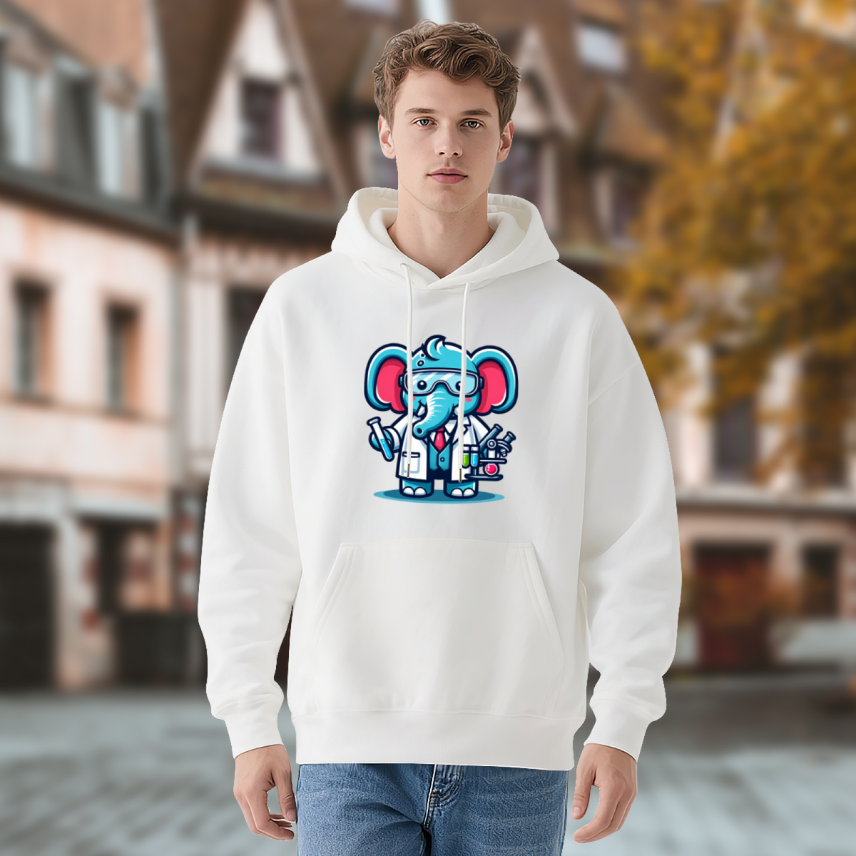 Premium Graphic Hoodie - Scientist Elephant product image 4