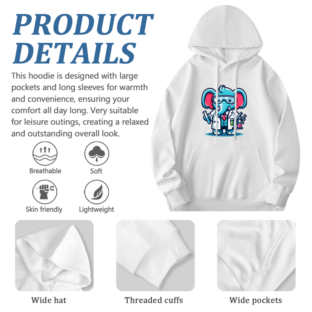 Premium Graphic Hoodie - Scientist Elephant product image 6