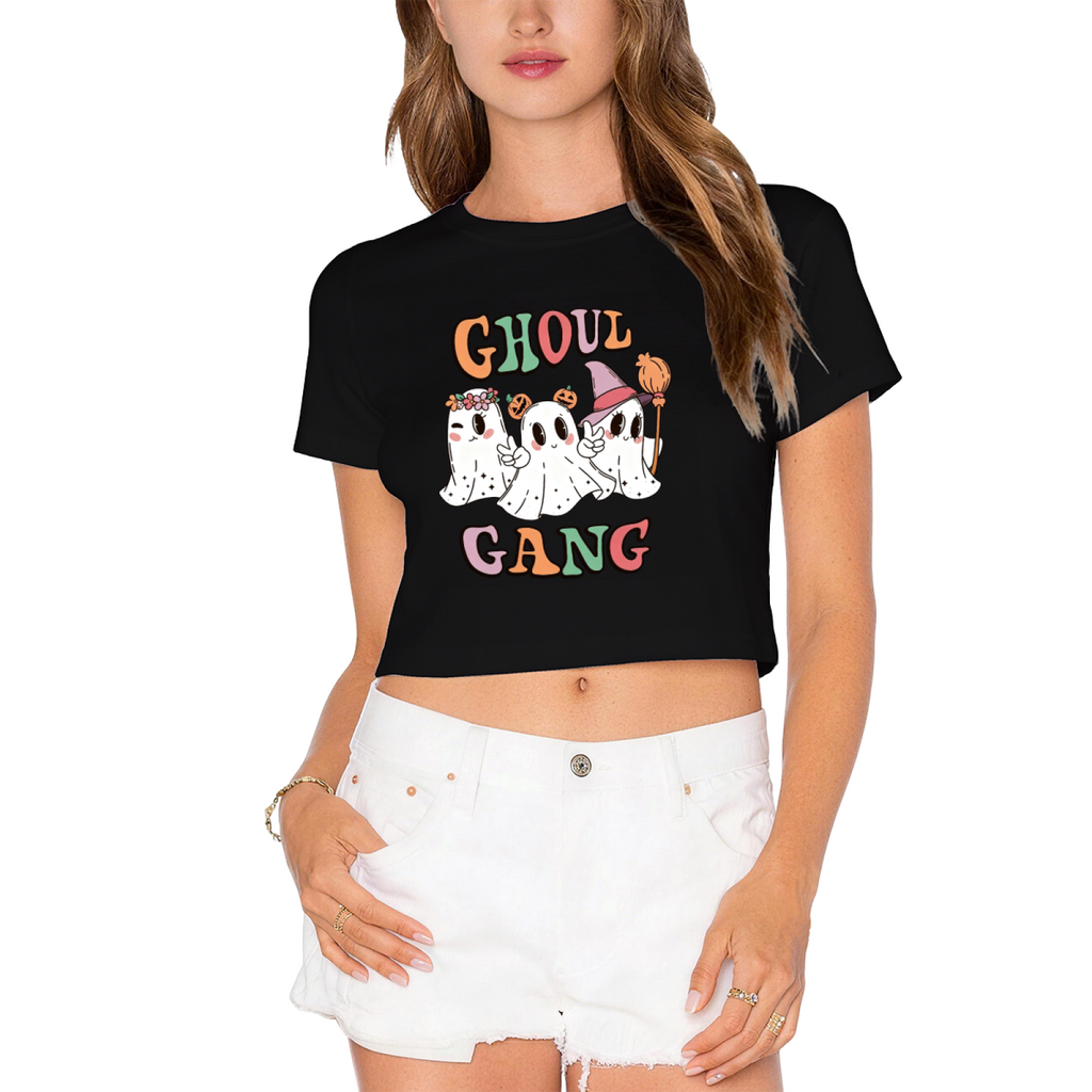 Ghoul Gang Cute Retro Ghost Crew Halloween Party Crop Top product image 9