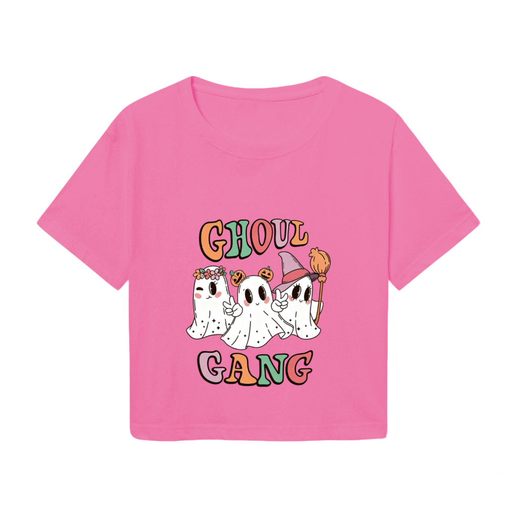 Ghoul Gang Cute Retro Ghost Crew Halloween Party Crop Top product image 2
