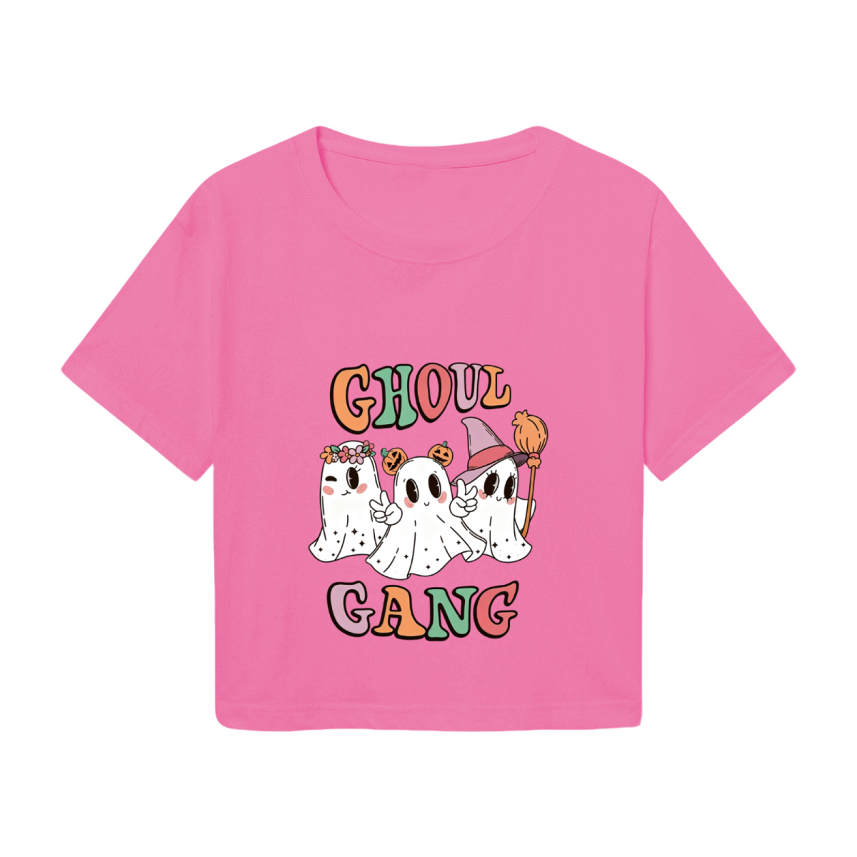 Ghoul Gang Cute Retro Ghost Crew Halloween Party Crop Top product image 2