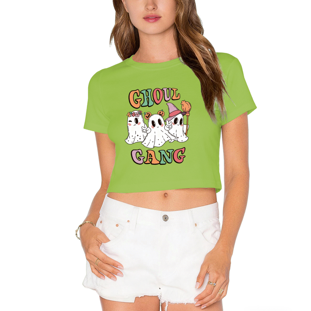 Ghoul Gang Cute Retro Ghost Crew Halloween Party Crop Top product image 12