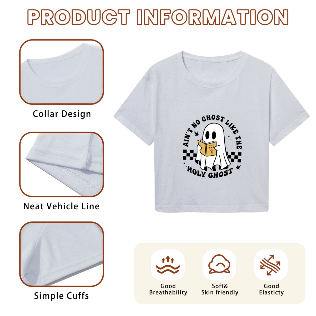 Ain't No Ghost Like The Holy Funny Cropped T?Shirt product image 6